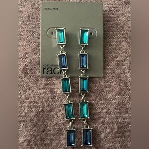 Nordstrom Teal and Blue Rectangular Earrings (NWT)